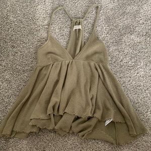 green v cut tank strapless blouse